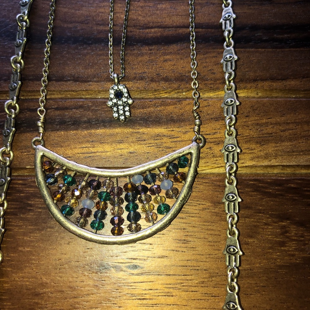 Lucky Brand Hamsa Multilayered Necklace